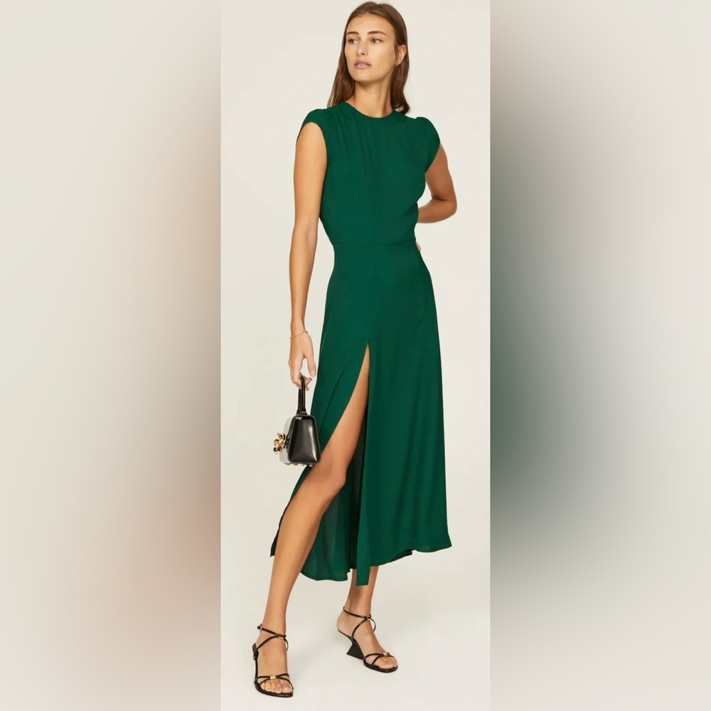 Reformation Gavin Dress in Emerald, Size 0